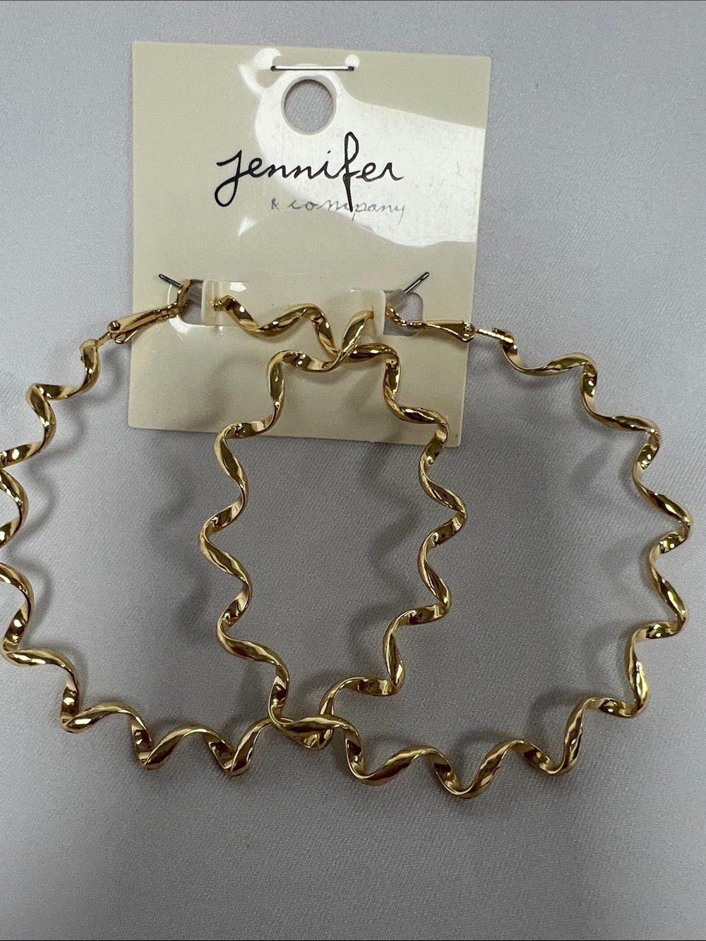 Jennifer & company gold  Wavy Sculpted Hoop Earrings